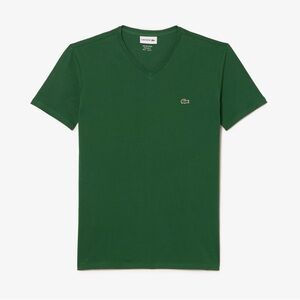 LACOSTE men’s Large green V neck tee NWOT